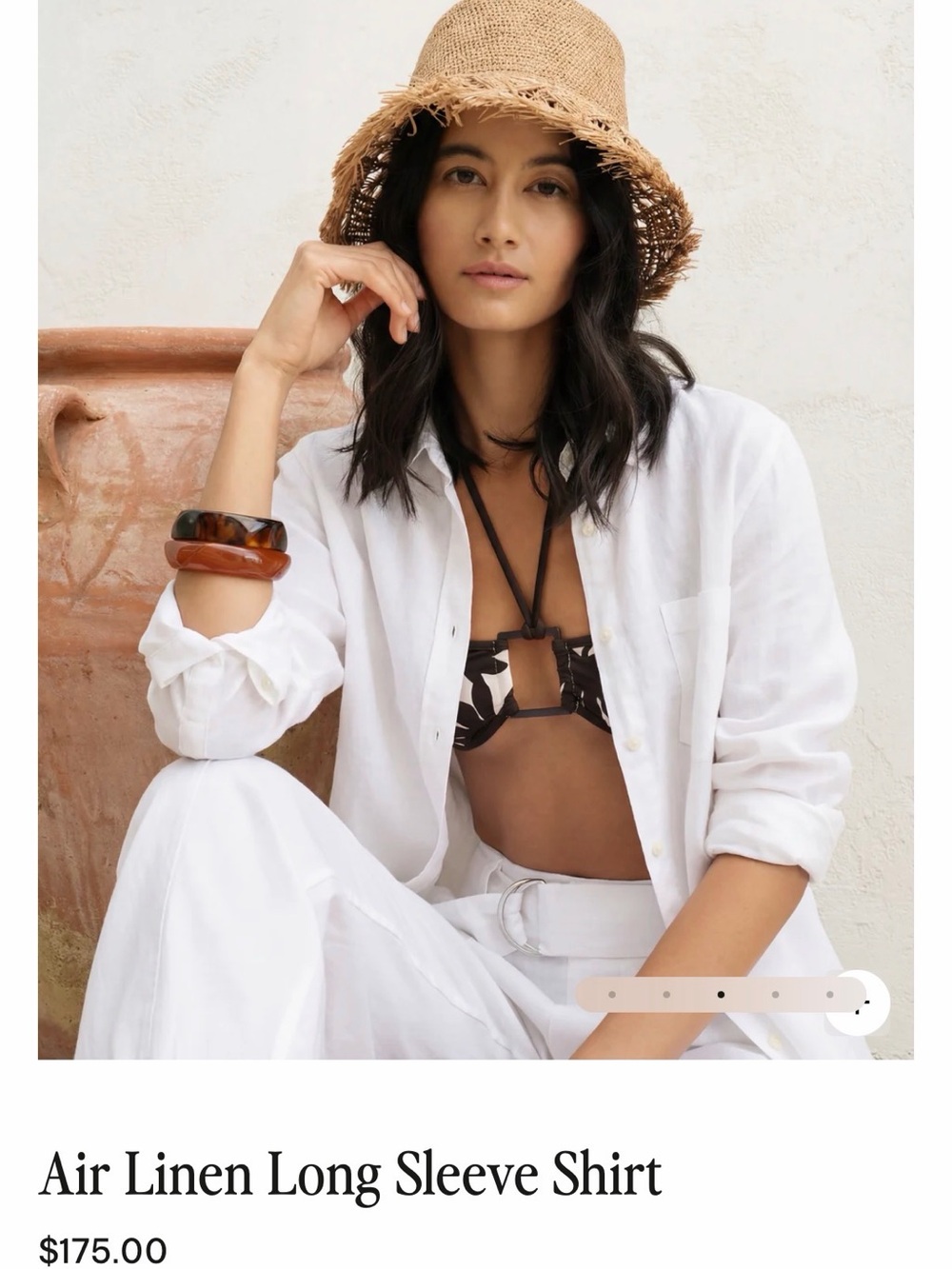 Onia Air Linen Long Sleeve Shirt in White
